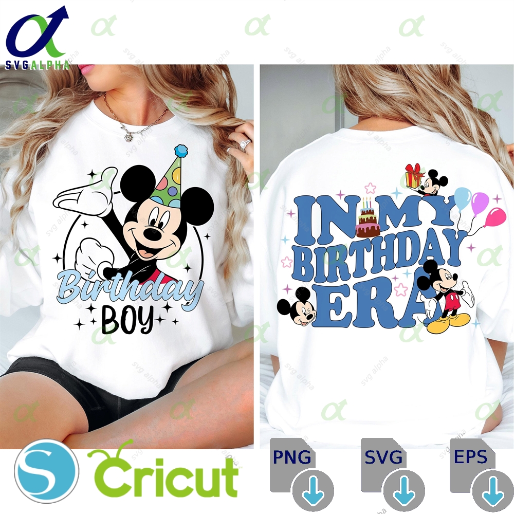 Bundle Mickey Birthday SVG PNG, Birthday Mouse SVG, Family Vacation SVG, In My Birthday Era SVG, Best Day Ever SVG